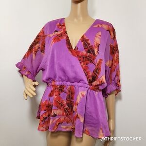 Floral Faux Wrap Top